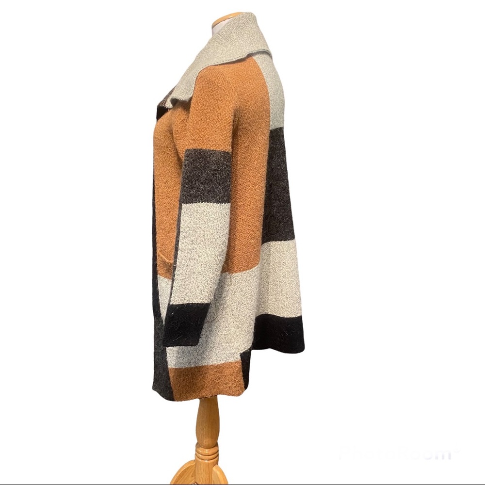 Max Studio Colorblock Patchwork Long Open Cardigan - Picture 6 of 8